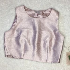 Rose gold metallic crop top